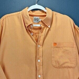 Cinch Shirt Mens Large Orange Button Down Oxford Long Sleeve Western 100% Cotton